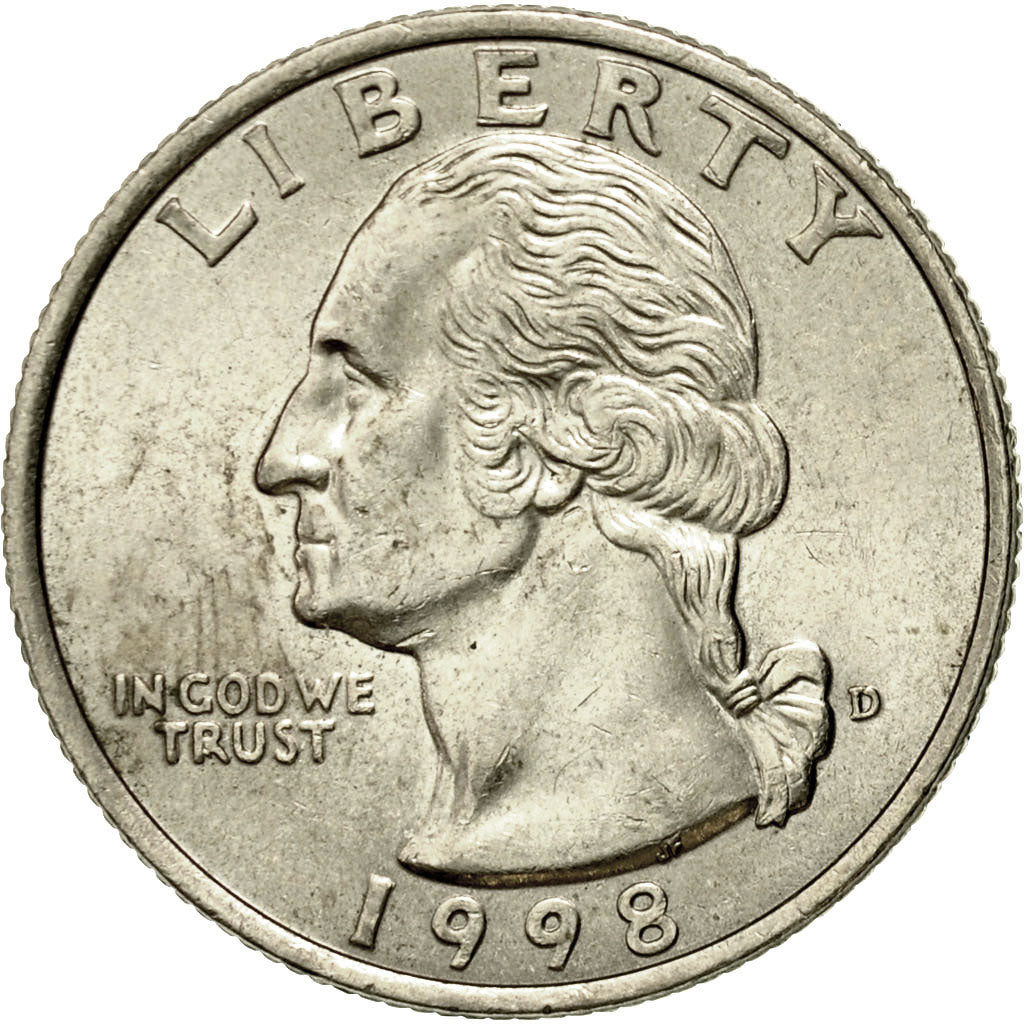 Moneta, USA, Washington Quarter, Quarter, 1998, U.S. Mint, Denver, AU(50-53)