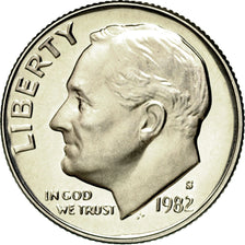 Coin, United States, Roosevelt Dime, Dime, 1982, U.S. Mint, San Francisco