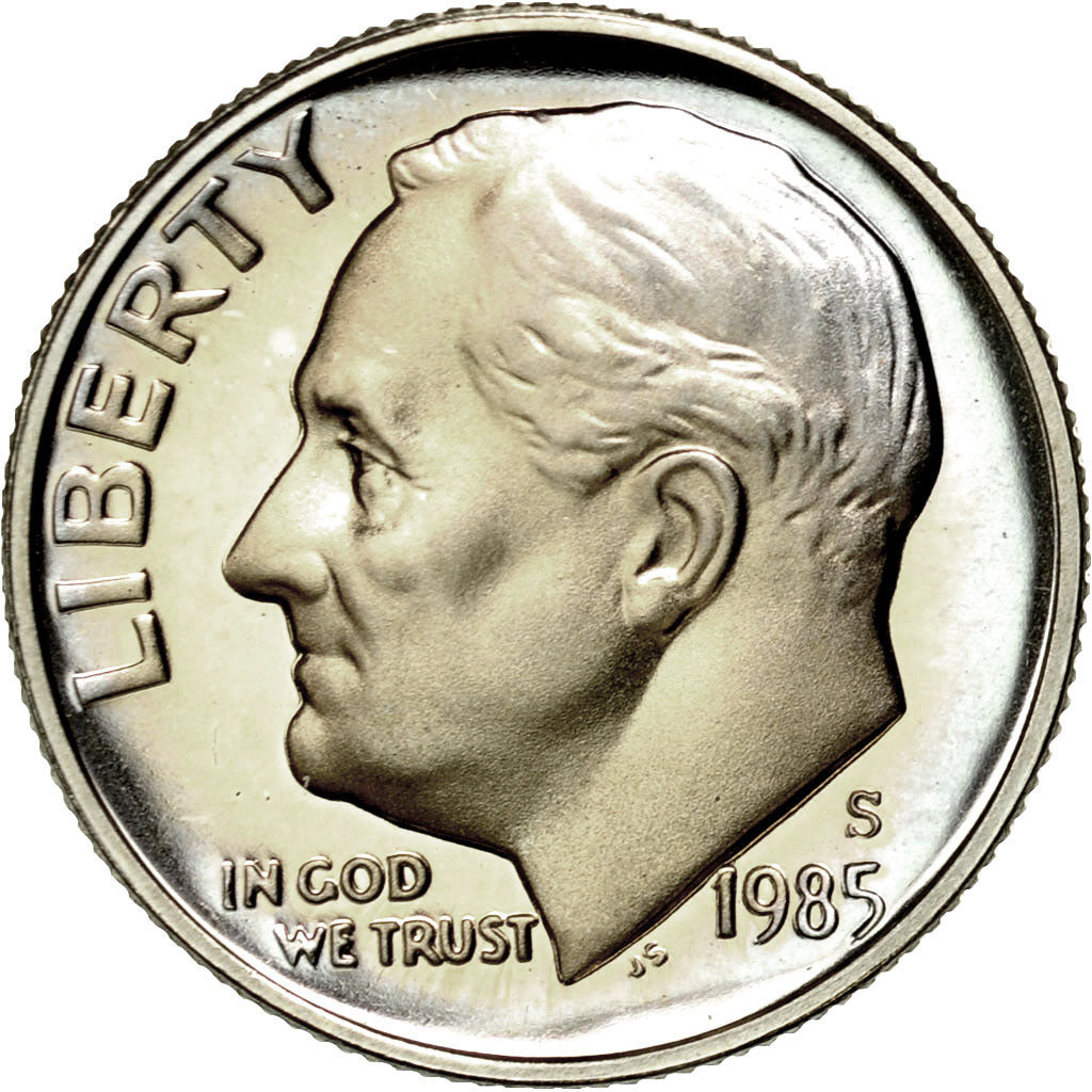 Coin, United States, Roosevelt Dime, Dime, 1985, U.S. Mint, San Francisco