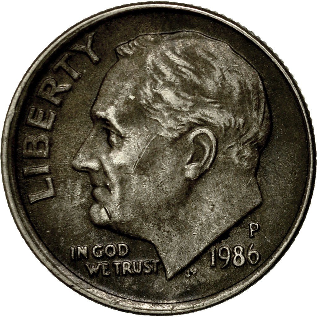 Moneta, USA, Roosevelt Dime, Dime, 1986, U.S. Mint, Philadelphia, EF(40-45)