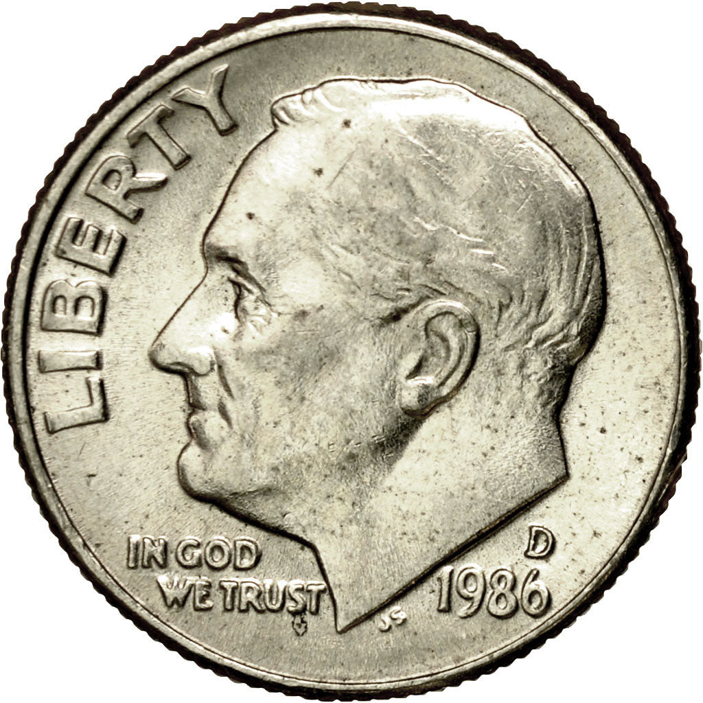 Coin, United States, Roosevelt Dime, Dime, 1986, U.S. Mint, Denver, AU(55-58)