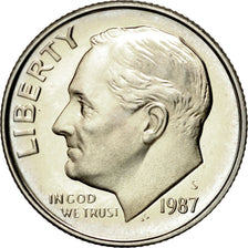 Coin, United States, Roosevelt Dime, Dime, 1987, U.S. Mint, San Francisco