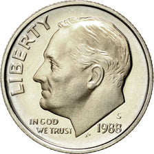 Coin, United States, Roosevelt Dime, Dime, 1988, U.S. Mint, San Francisco
