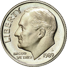 Coin, United States, Roosevelt Dime, Dime, 1989, U.S. Mint, San Francisco