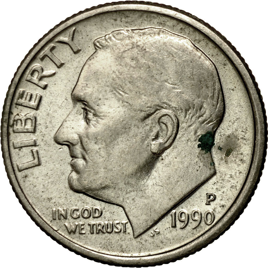Moneda, Estados Unidos, Roosevelt Dime, Dime, 1990, U.S. Mint, Philadelphia