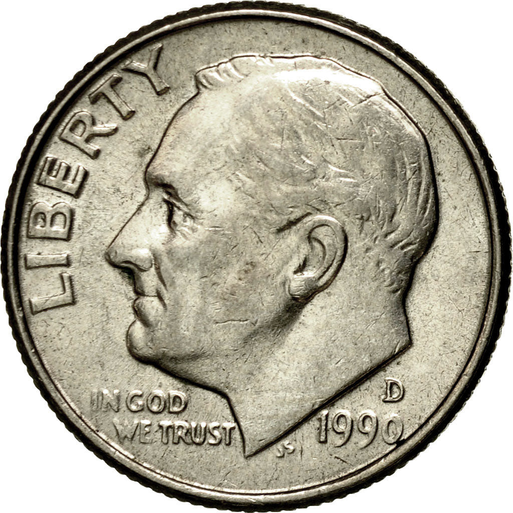 Coin, United States, Roosevelt Dime, Dime, 1990, U.S. Mint, Denver, AU(55-58)