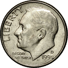 Coin, United States, Roosevelt Dime, Dime, 1990, U.S. Mint, Denver, AU(55-58)