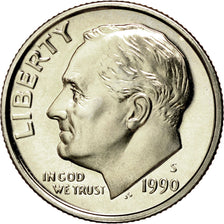 Coin, United States, Roosevelt Dime, Dime, 1990, U.S. Mint, San Francisco
