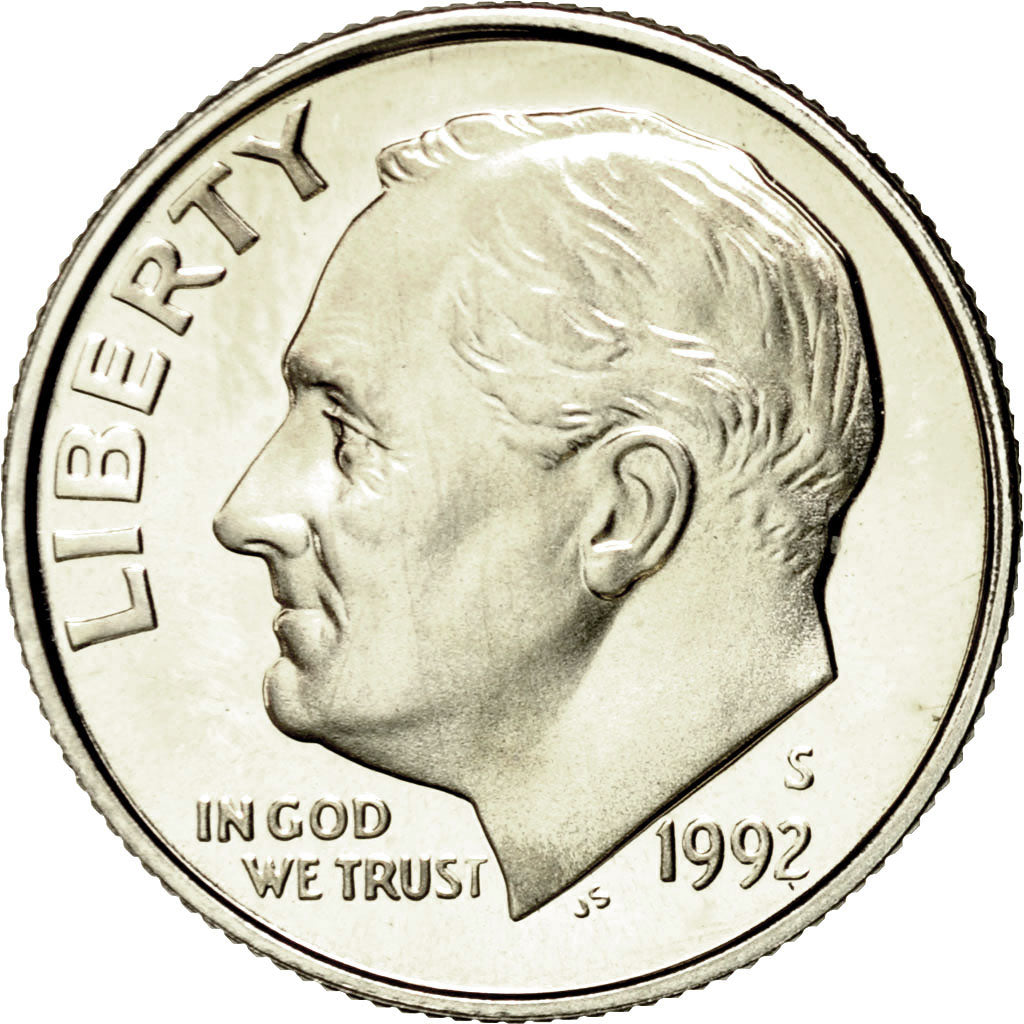 Moneta, Stati Uniti, Roosevelt Dime, Dime, 1992, U.S. Mint, San Francisco, SPL