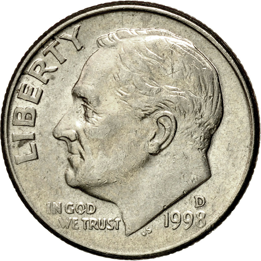 Coin, United States, Roosevelt Dime, Dime, 1998, U.S. Mint, Denver, MS(60-62)