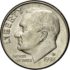 Coin, United States, Roosevelt Dime, Dime, 1998, U.S. Mint, Denver, MS(60-62)