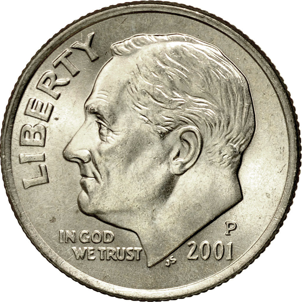 Moneta, USA, Roosevelt Dime, Dime, 2001, U.S. Mint, Philadelphia, MS(60-62)