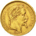 FRANCE, Napoléon III, 20 Francs, 1866, Paris, KM #801.1, AU(55-58), Gold, Gadour