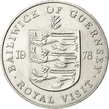 Coin, Guernsey, Elizabeth II, 25 Pence, 1978, Heaton, AU(55-58), Copper-nickel