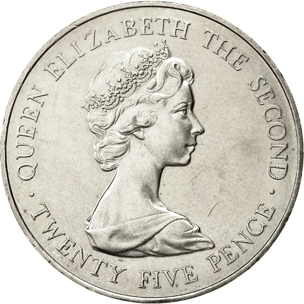 Coin, Guernsey, Elizabeth II, 25 Pence, 1978, Heaton, AU(55-58), Copper-nickel