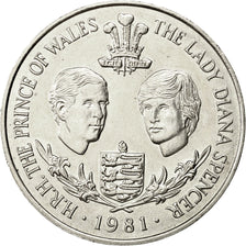 Moneta, Guernsey, Elizabeth II, 25 Pence, 1981, Heaton, SPL-, Rame-nichel, KM:36