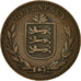 Coin, Guernsey, 8 Doubles, 1914, Heaton, Birmingham, EF(40-45), Bronze, KM:14