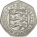 Moneta, Guernsey, Elizabeth II, 50 New Pence, 1970, Heaton, BB+, Rame-nichel