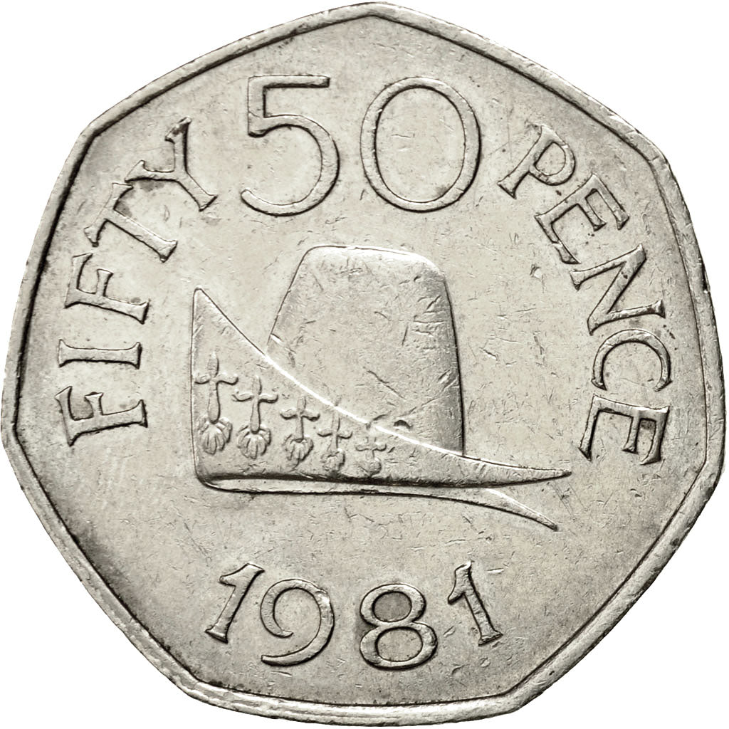 Monnaie, Guernsey, Elizabeth II, 50 Pence, 1981, Heaton, TTB+, Copper-nickel