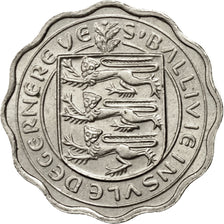 Coin, Guernsey, Elizabeth II, 3 Pence, 1959, Heaton, AU(55-58), Copper-nickel