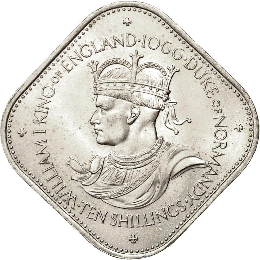 Coin, Guernsey, Elizabeth II, 10 Shilling, 1966, Heaton, MS(63), Copper-nickel