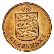 Coin, Guernsey, Double, 1933, Heaton, Birmingham, EF(40-45), Bronze, KM:11