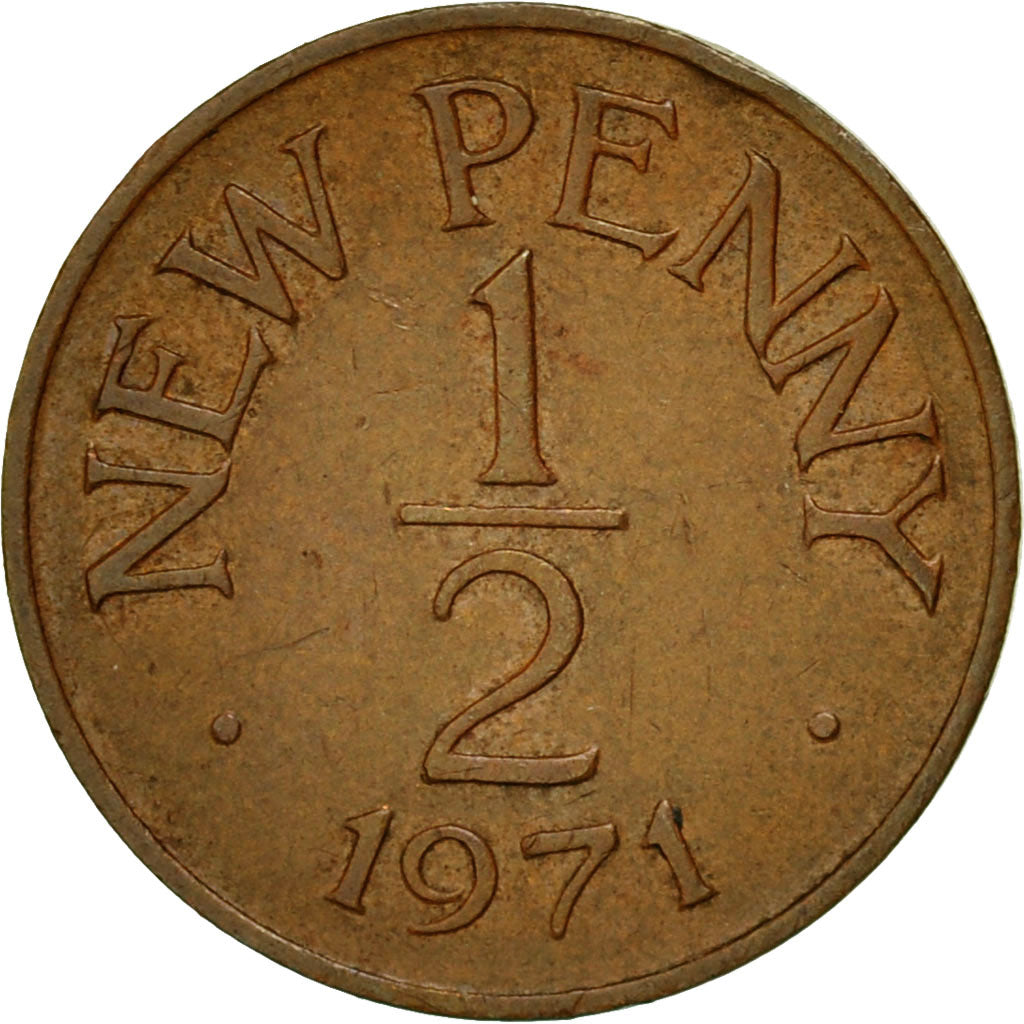 Münze, Guernsey, Elizabeth II, 1/2 New Penny, 1971, Heaton, SS, Bronze, KM:20