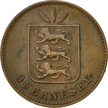 Monnaie, Guernsey, 4 Doubles, 1893, Heaton, Birmingham, TTB, Bronze, KM:5