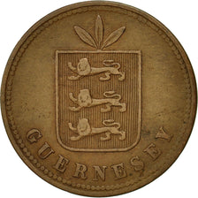 Monnaie, Guernsey, 4 Doubles, 1864, Heaton, Birmingham, TB+, Bronze, KM:5