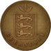 Coin, Guernsey, 4 Doubles, 1864, Heaton, Birmingham, VF(30-35), Bronze, KM:5