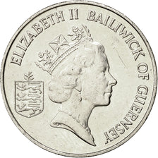 Coin, Guernsey, Elizabeth II, 10 Pence, 1985, Heaton, AU(55-58), Copper-nickel