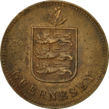 Coin, Guernsey, 2 Doubles, 1918, Heaton, Birmingham, EF(40-45), Bronze Plated
