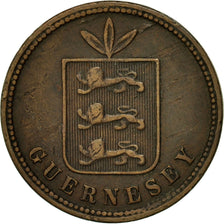 Coin, Guernsey, 4 Doubles, 1864, Heaton, VF(20-25), Bronze, KM:6
