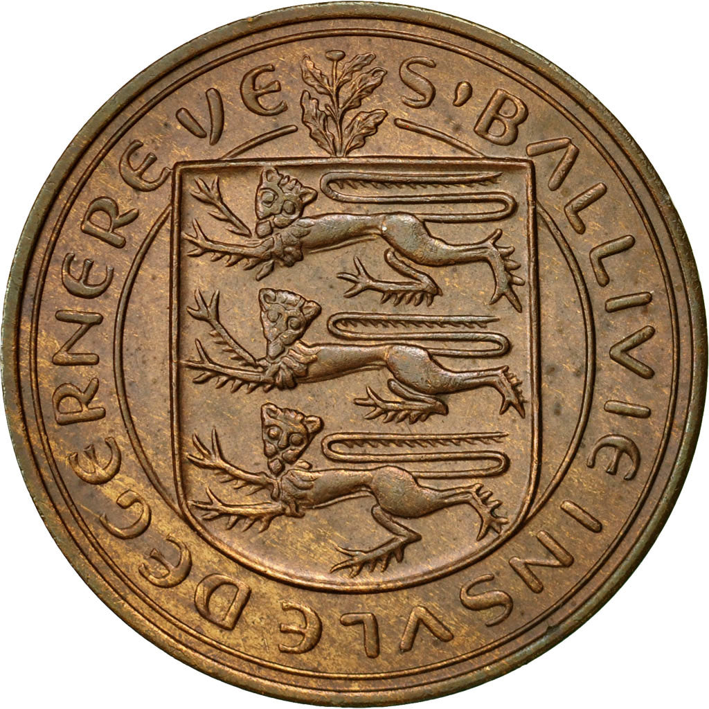 Moneta, Guernsey, Elizabeth II, 8 Doubles, 1959, Heaton, BB, Bronzo, KM:16