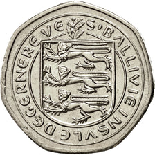 Monnaie, Guernsey, Elizabeth II, 20 Pence, 1983, Heaton, TTB, Copper-nickel