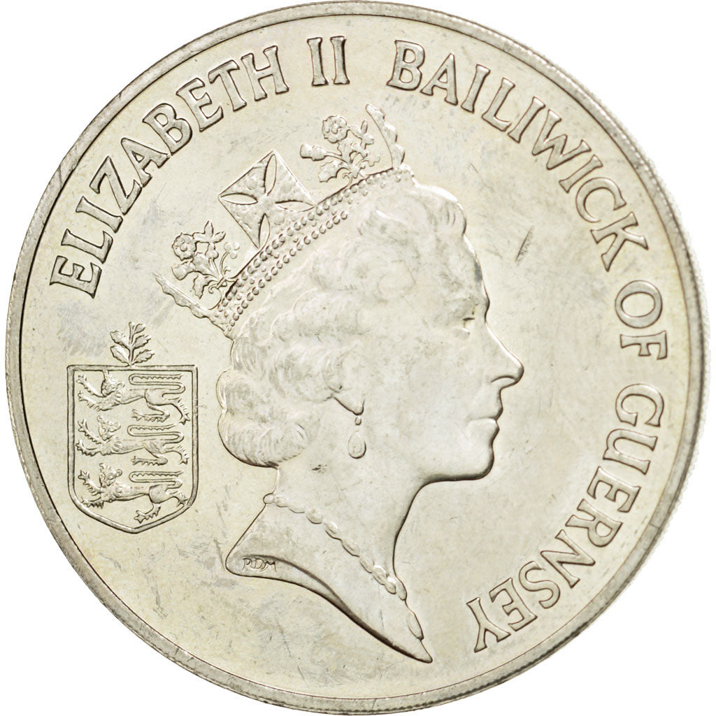 Coin, Guernsey, Elizabeth II, 2 Pounds, 1985, Heaton, AU(55-58), Copper-nickel
