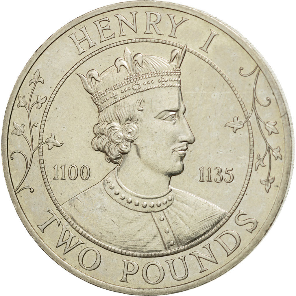 Coin, Guernsey, Elizabeth II, 2 Pounds, 1989, Heaton, AU(55-58), Copper-nickel