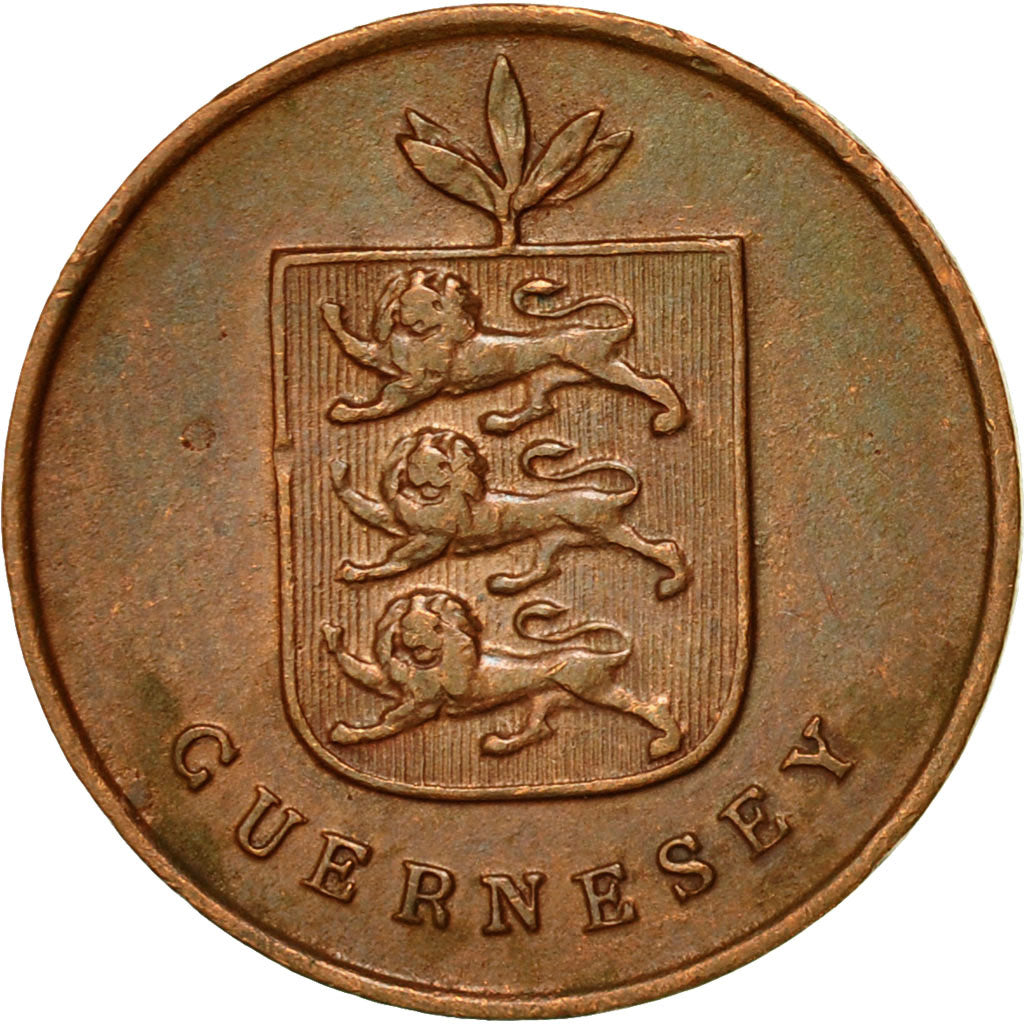 Coin, Guernsey, Double, 1830, Heaton, EF(40-45), Copper, KM:1