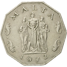 Coin, Malta, 50 Cents, 1972, British Royal Mint, EF(40-45), Copper-nickel, KM:12
