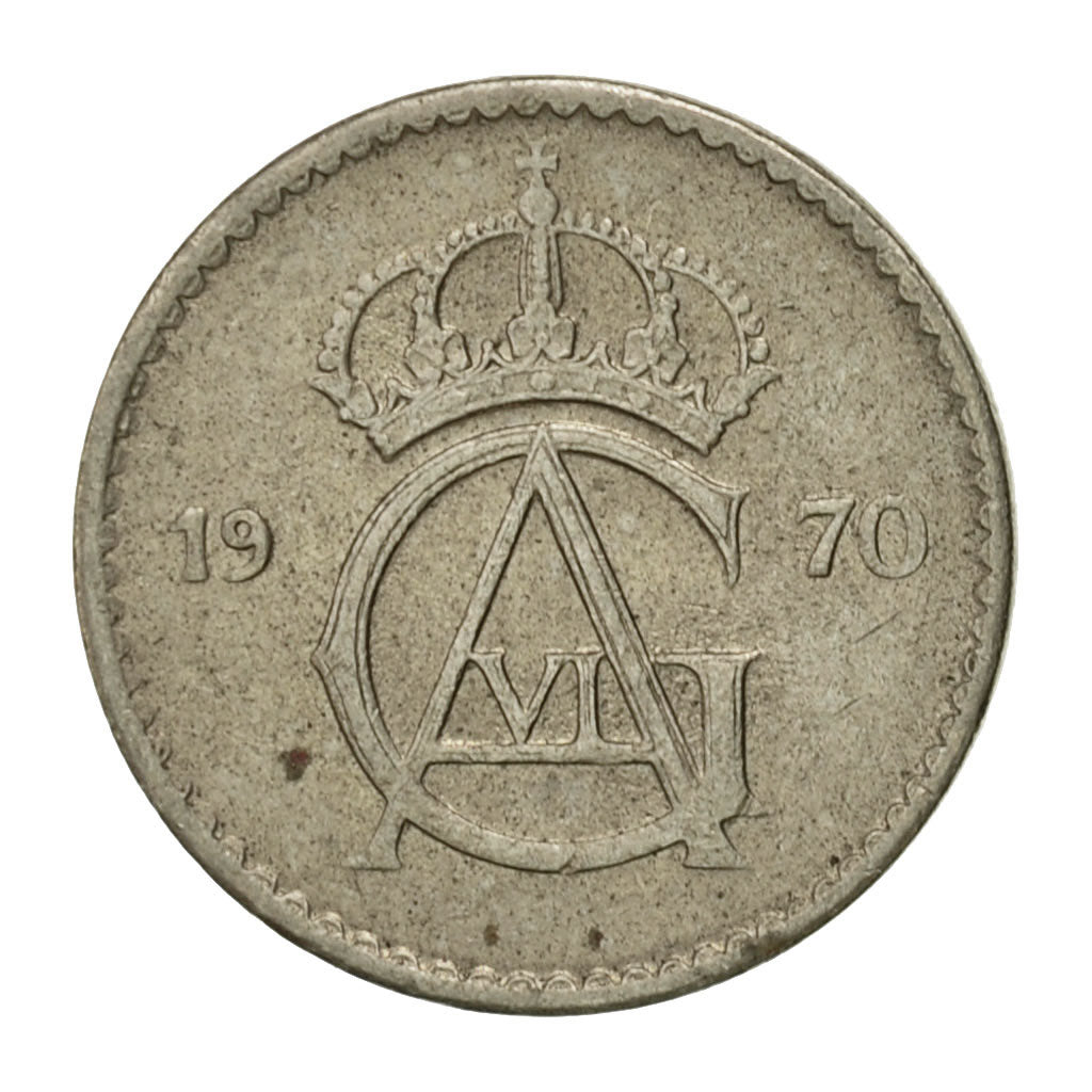 Coin, Sweden, Gustaf VI, 10 Öre, 1970, EF(40-45), Copper-nickel, KM:835