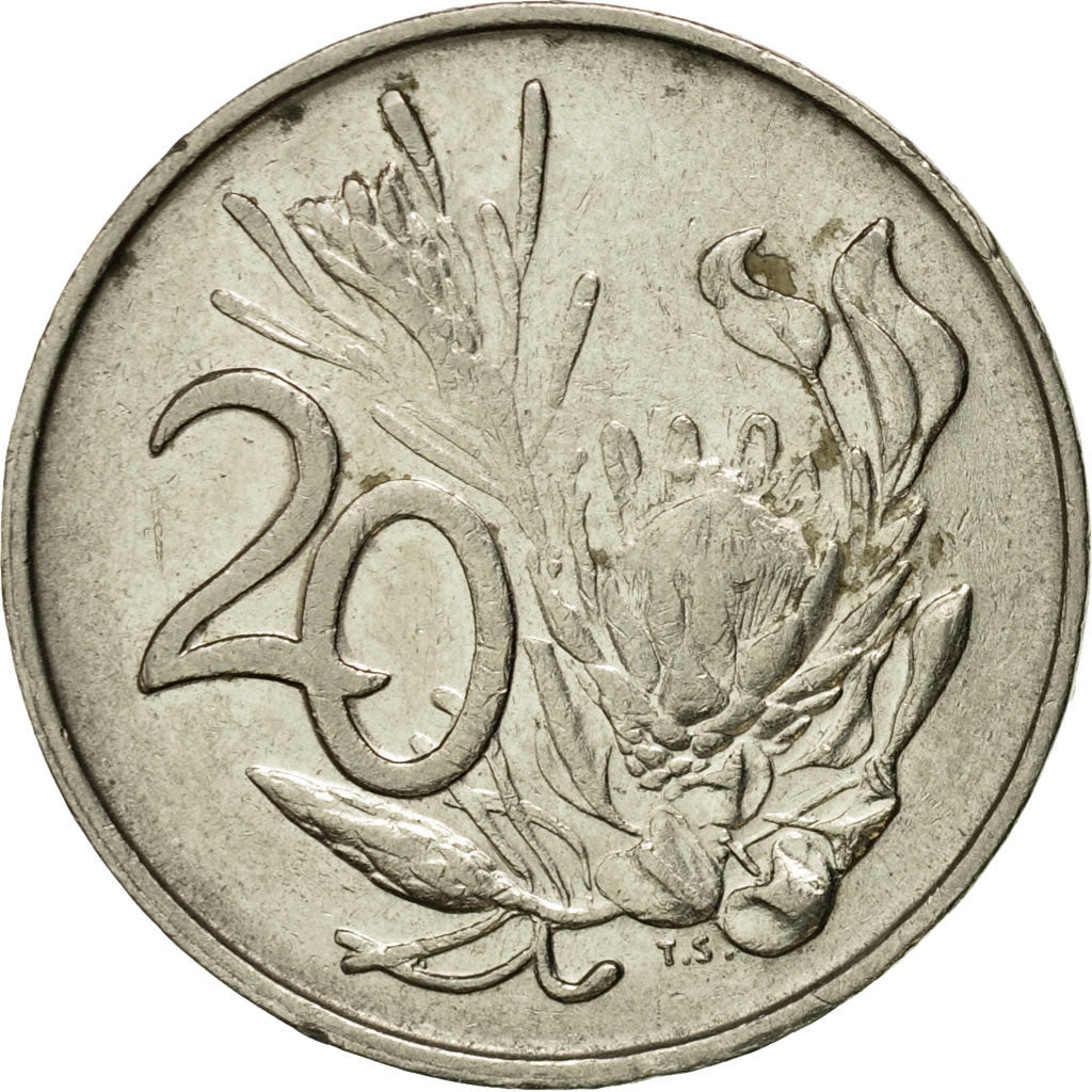 Coin, South Africa, 20 Cents, 1988, EF(40-45), Nickel, KM:86