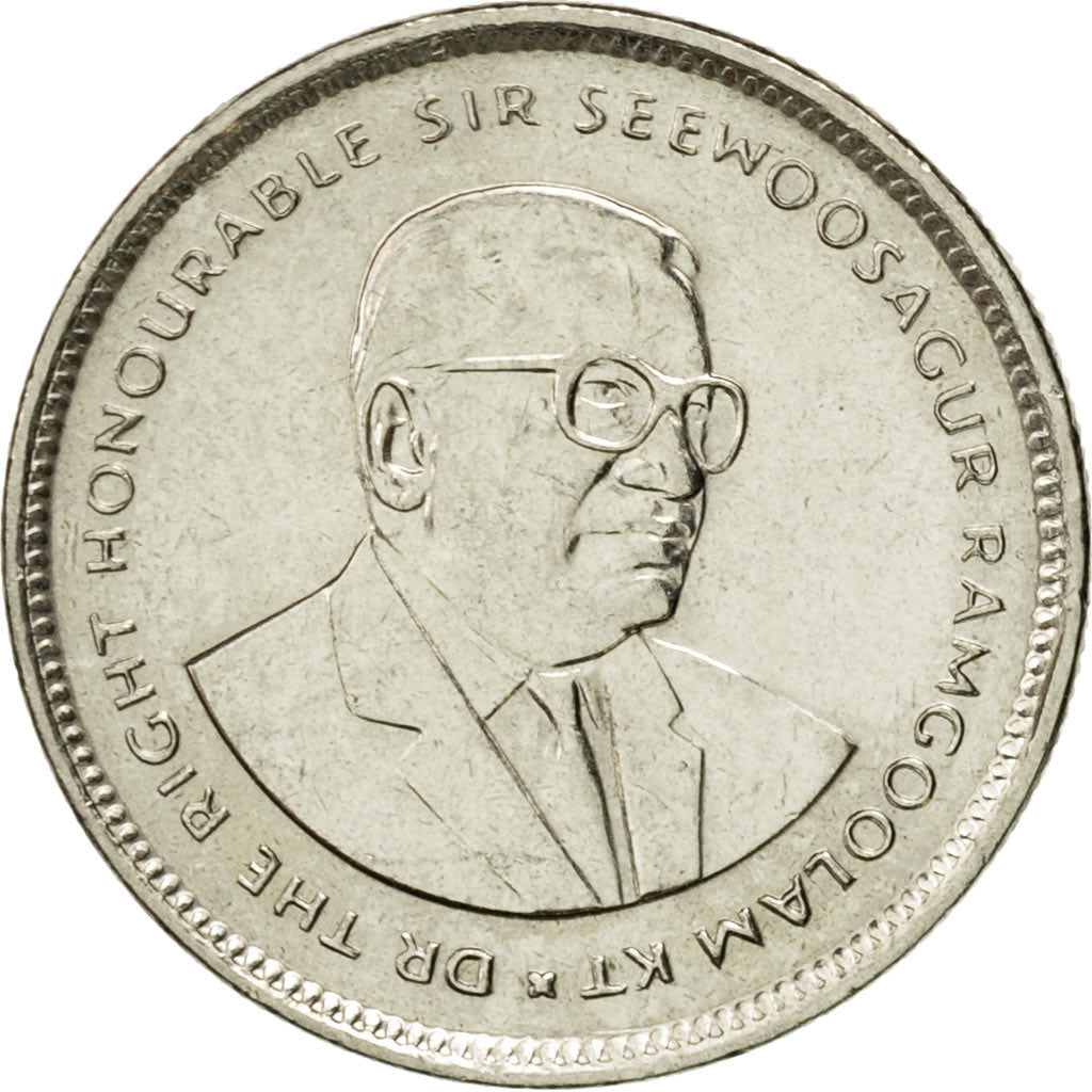 Coin, Mauritius, 20 Cents, 2005, AU(50-53), Nickel plated steel, KM:53