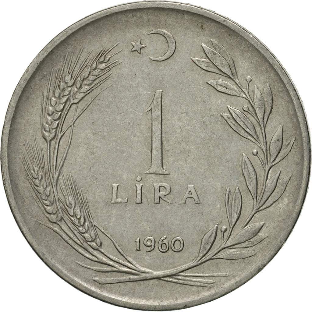 Moneta, Turchia, Lira, 1960, BB, Acciaio inossidabile, KM:889a.1