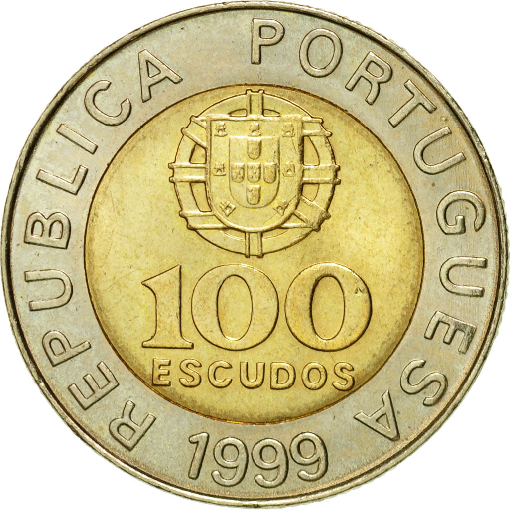 Coin, Portugal, 100 Escudos, 1999, AU(55-58), Bi-Metallic, KM:645.1