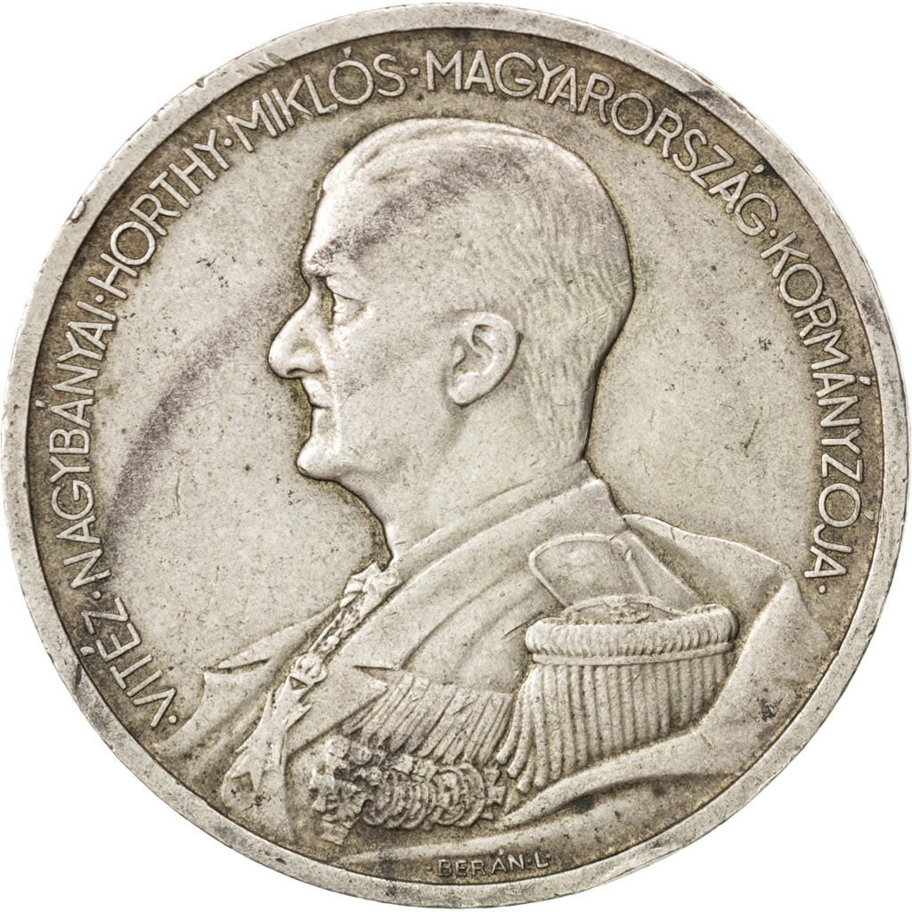 HUNGARY, 5 Pengo, 1939, KM #517, EF(40-45), Silver, 36, 25.08