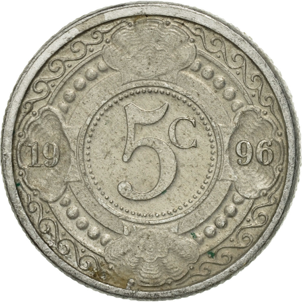 Coin, Netherlands Antilles, Beatrix, 5 Cents, 1996, EF(40-45), Aluminum, KM:33