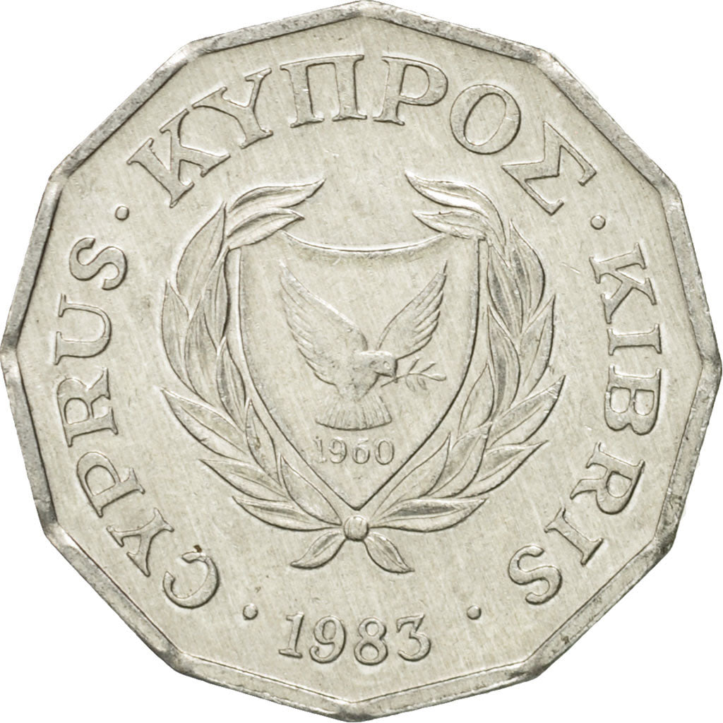 Coin, Cyprus, Half Cent, 1983, AU(50-53), Aluminum, KM:52