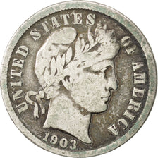 UNITED STATES, Barber Dime, Dime, 1903, U.S. Mint, KM #113, VF(20-25), Silver,..