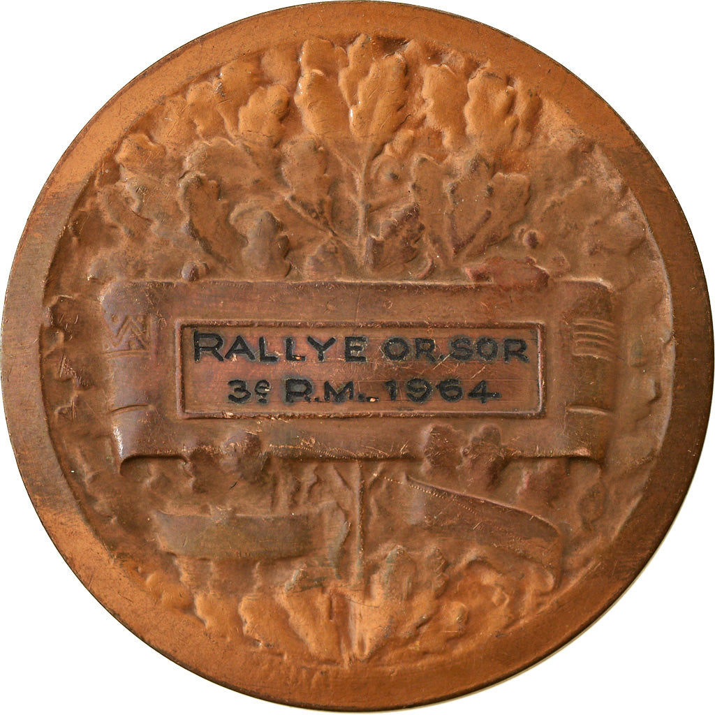 Francja, Medal, Rallye Militaire O.R S.O.R, 3ème R.M, Samochód, 1964, Morlon
