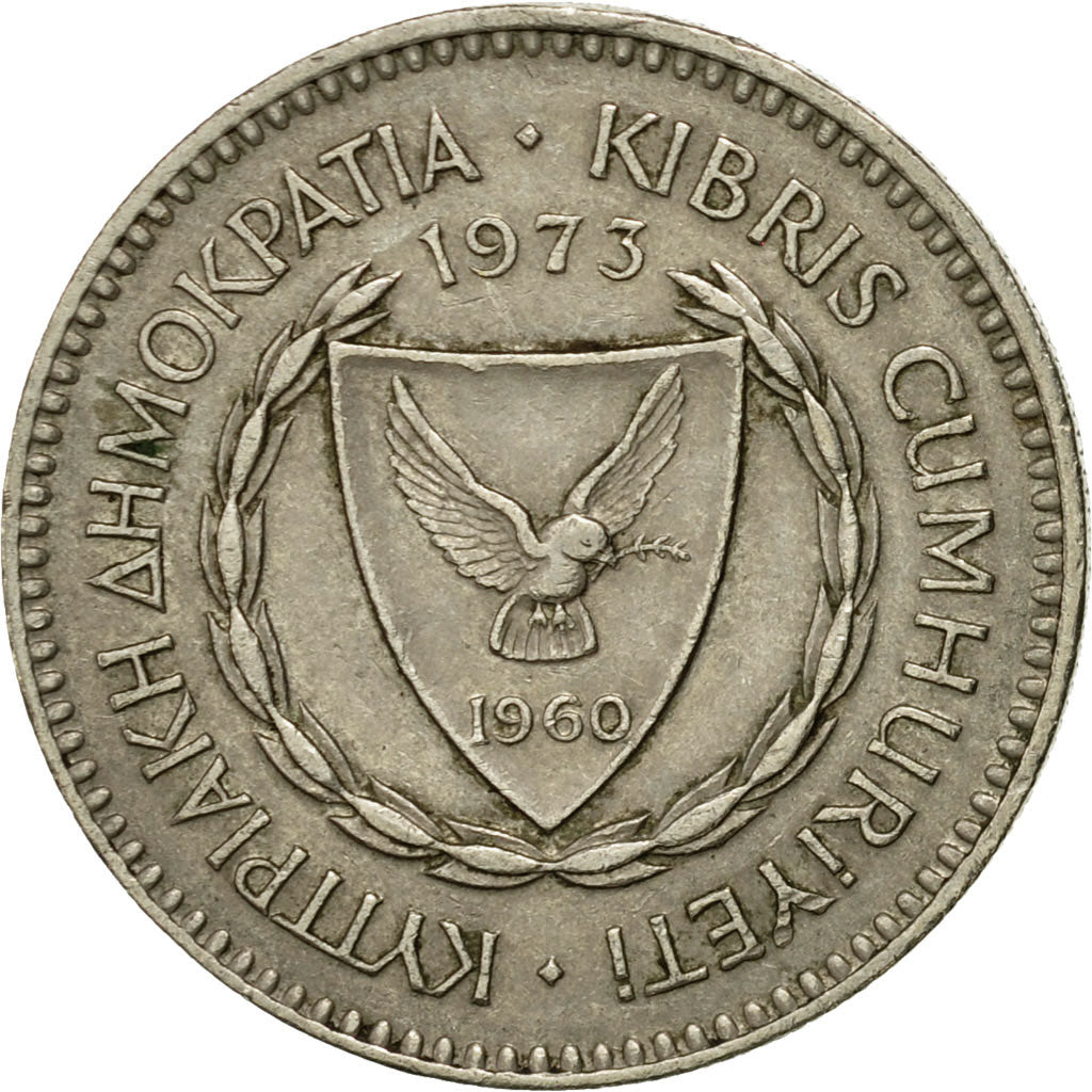 Coin, Cyprus, 50 Mils, 1973, EF(40-45), Copper-nickel, KM:41
